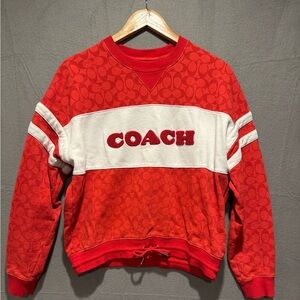 Coach Red and White Sweatshirt